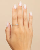 Sterling Silver CZ Bezel Band Ring