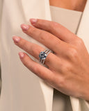 Sterling Silver Brilliant Engagement Ring Set of 3