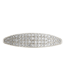 Sterling Silver Pave Signet Ring with 14K gold plating and clear CZ stones on a 1.5mm band