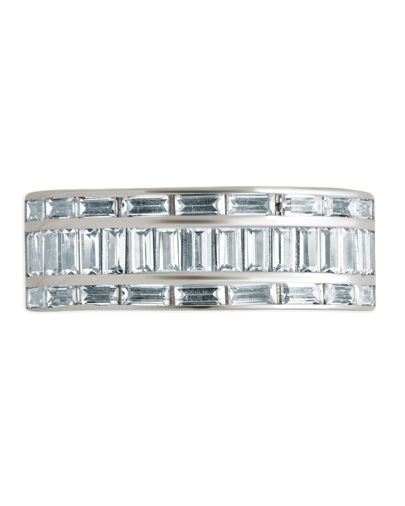 Sterling Silver Kate Baguette Eternity Ring with sparkling baguette-cut CZ stones