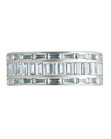 Sterling Silver Kate Baguette Eternity Ring with sparkling baguette-cut CZ stones