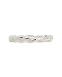 Sterling Silver Nixie Twist Band Ring with intertwined smooth and textured 3mm band design