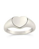 Sterling Silver Cora Heart Signet Ring