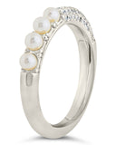 Evelyn CZ & Pearl Eternity Band Ring