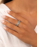 Sterling Silver Dominika CZ Link Stacking Ring