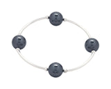 Handmade Blessings Pearl Bracelet with Swarovski beads and sterling silver components.