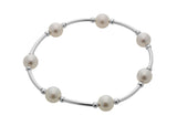 Blessings White Pearl Bracelet 8 MM with sterling silver components.