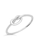 Sterling silver love knot ring with thin 1.25mm band and 5x8mm face in elegant knot design