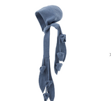 Julia Allert Pedal & Leaf Hooded Statement Scarf with dangling petals and puffs, artisanal vegan design from Moldova