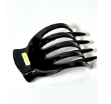 Ficcare Yara Yoga Clip black Italian acetate hair clip for secure yoga hairstyle