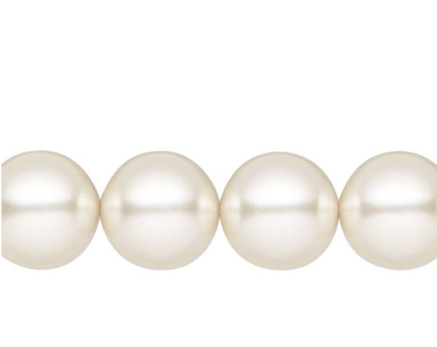 Pearl 10pk white, Preciosa Czech crystal 12mm round