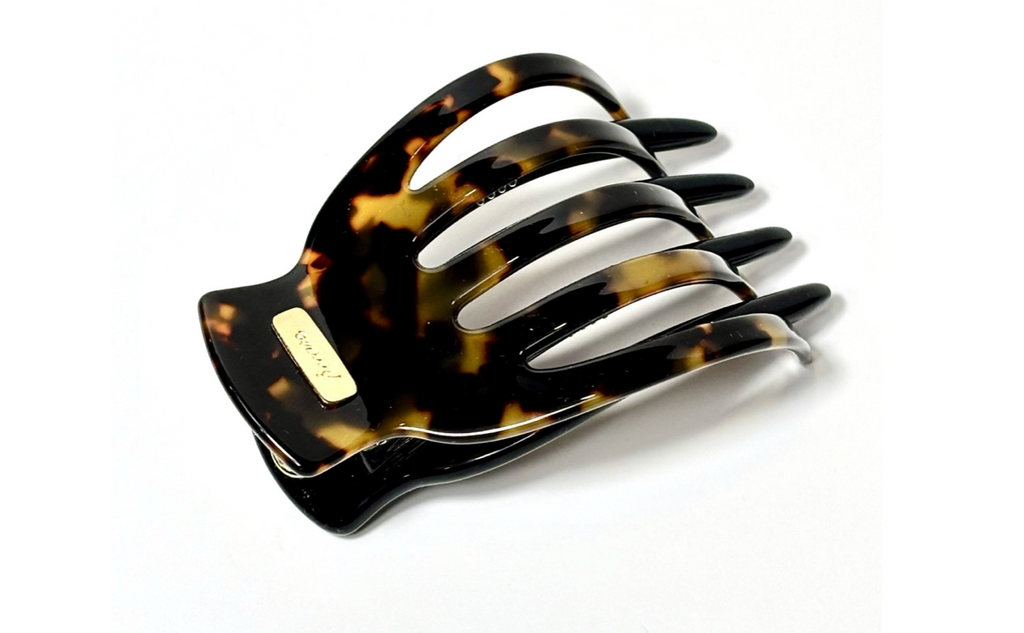 Ficcare Yara Yoga Clip in yellow Italian acetate hair clip for secure yoga styling