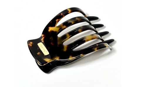 Ficcare Yara Yoga Clip in yellow Italian acetate hair clip for secure yoga styling