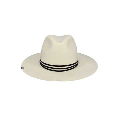 Packable straw hat from Elevated Collection with classic dent crown, triple-wrap leather band, and UPF 40 protection