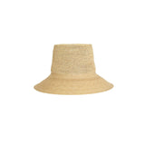 Natural woven straw bucket hat from the Bucket collection with UPF 45+ and adjustable band