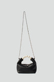Womens Pearl & Black Clutch Mini Evening Bag
