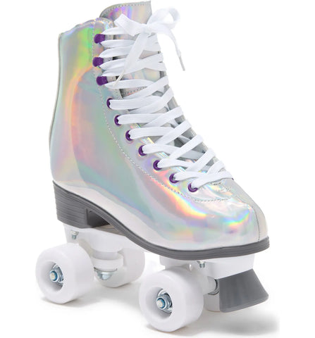 New C & C California Roller Skates Holographic Silver Size 6