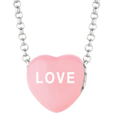 Sweethearts®  Enamel "LOVE" Heart on 16" Sterling Silver Chain Necklace with Gift Box -  RHEAS.ONLINE