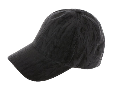 Women's Textured Velvet Baseball Cap with adjustable velcro back -  RHEAS.ONLINE