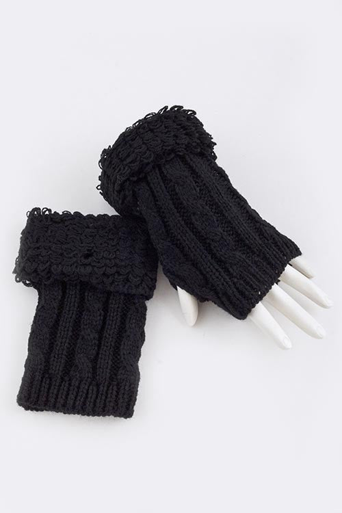 Soft Cable Knit Fingerless Gloves -  RHEAS.ONLINE