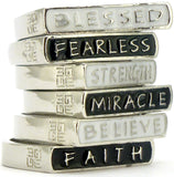 GOOD WORKS BLESSED, FEARLESS, STRENGTH, FAITH CLASSY RINGS -  RHEAS.ONLINE