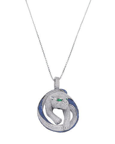 Sterling Silver Full Panther Pendant and Necklace by Maya Caroleena -  RHEAS.ONLINE