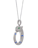 Cubic Zirconia & Sterling Silver Panther Pendant Necklace -  RHEAS.ONLINE