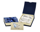 Blessings Bracelet gift box with inspirational card and blue ribbon.