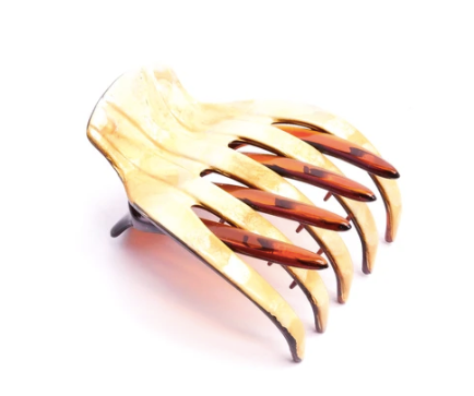 Heirlooms Small French Yoga Clip made of 100% acetate acrylic, handmade in France, ideal for thinner hair.