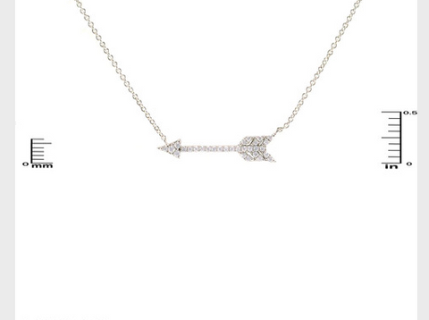 Pi Beta Phi silver bling crystal arrow charm necklace, nickel free.