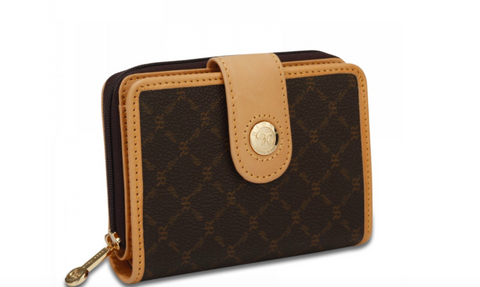 Rioni Signature Small Zipper Button Wallet STW064 -  RHEAS.ONLINE