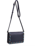 Studded Mini STORMY Crossbody by Urban Expressions in pebbled vegan leather with adjustable strap