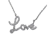 Cubic Zirconia Script Love Necklace -  RHEAS.ONLINE